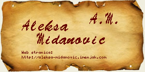 Aleksa Midanović vizit kartica